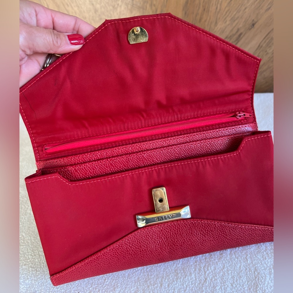 Bally Red Envelope Style Clutch Wallet - image 2